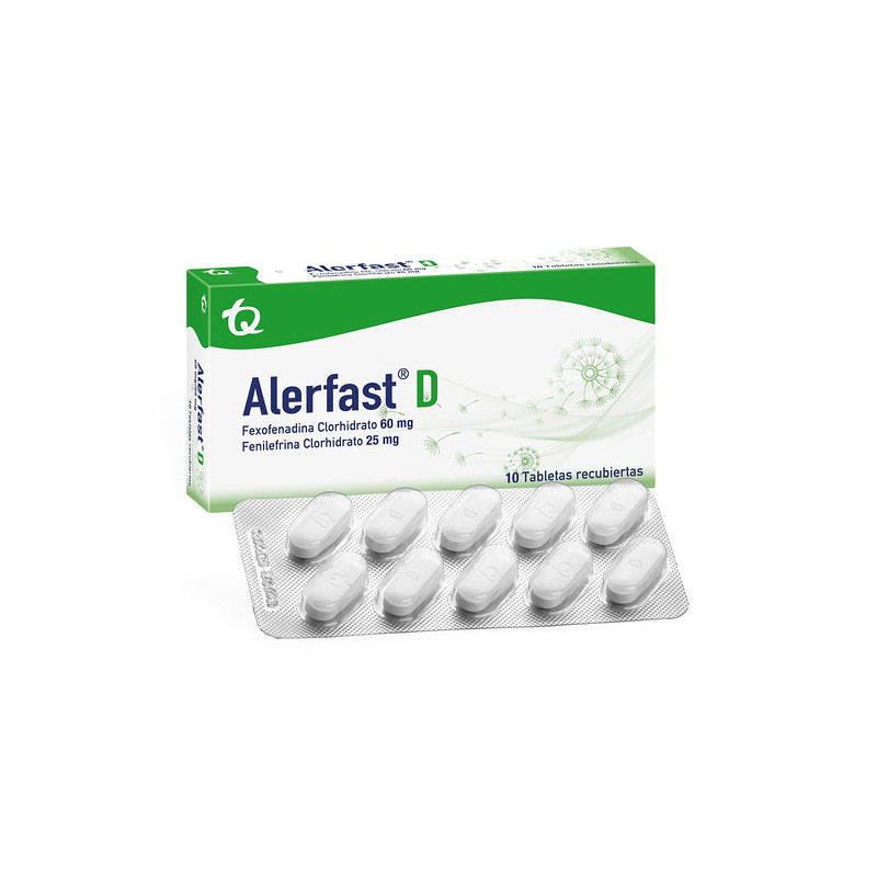 ALERFAST D 60MG/25MG 10 TABLETAS