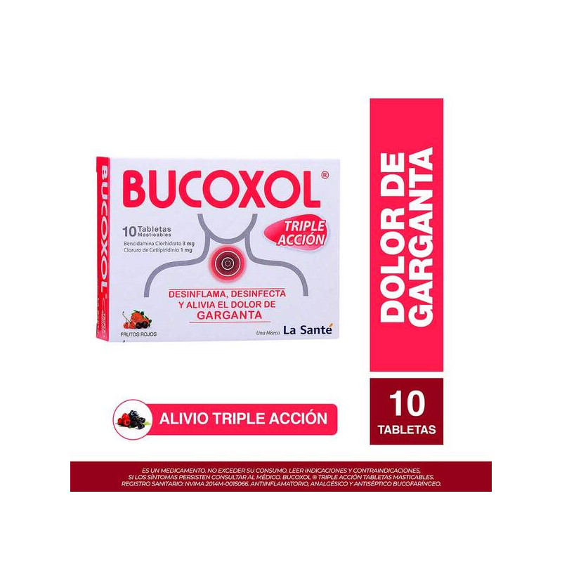 BUCOXOL TRIPLE ACCION F.ROJOS 10 TBS