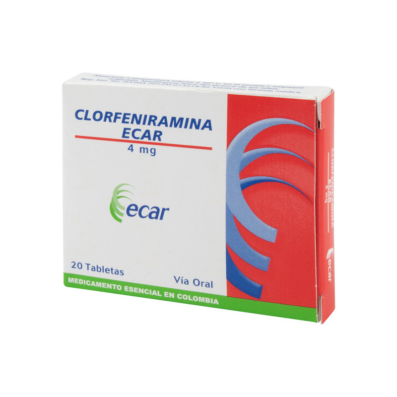 CLORFENIRAMINA 4 MG 20 TABLETAS EC