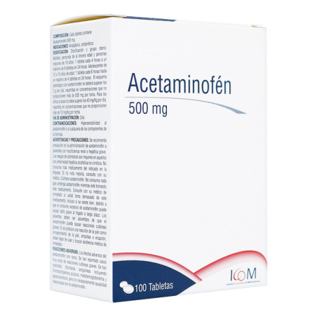 ( ) ACETAMINOFEN 500 MG 100 TBS ICOM                  