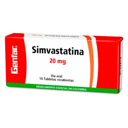 ( ) SIMVASTATINA 20 MG 10 TABLETAS GF