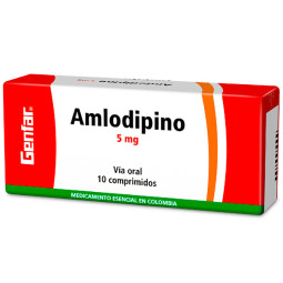( ) AMLODIPINO 5 MG 10 TABLETAS GF