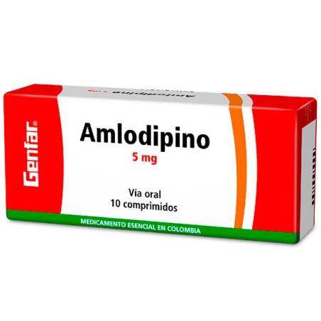 ( ) AMLODIPINO 5 MG 10 TABLETAS GF