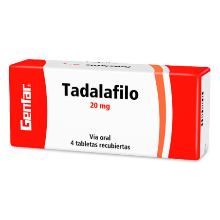 ( ) TADALAFILO 20 MG 4 COMPRIMIDOS GF
