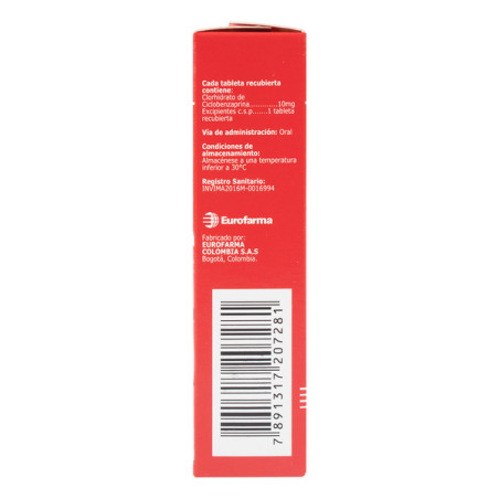 ( ) CICLOBENZAPRINA 10 MG. 30 TBS MOMENTA