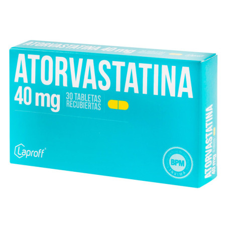 ATORVASTATINA 40 MG 30 TABLETAS LP