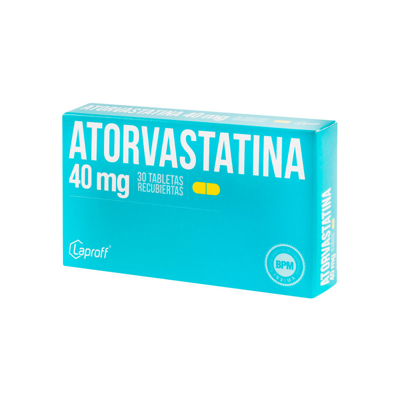 ATORVASTATINA 40 MG 30 TABLETAS LP