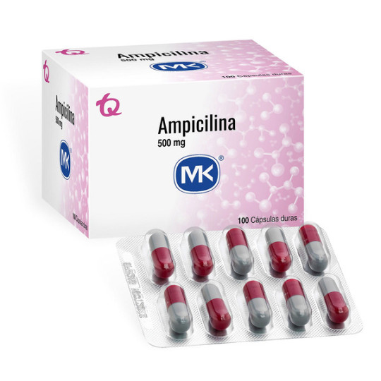 AMPICILINA 500 MG 100 CAPSULAS MK