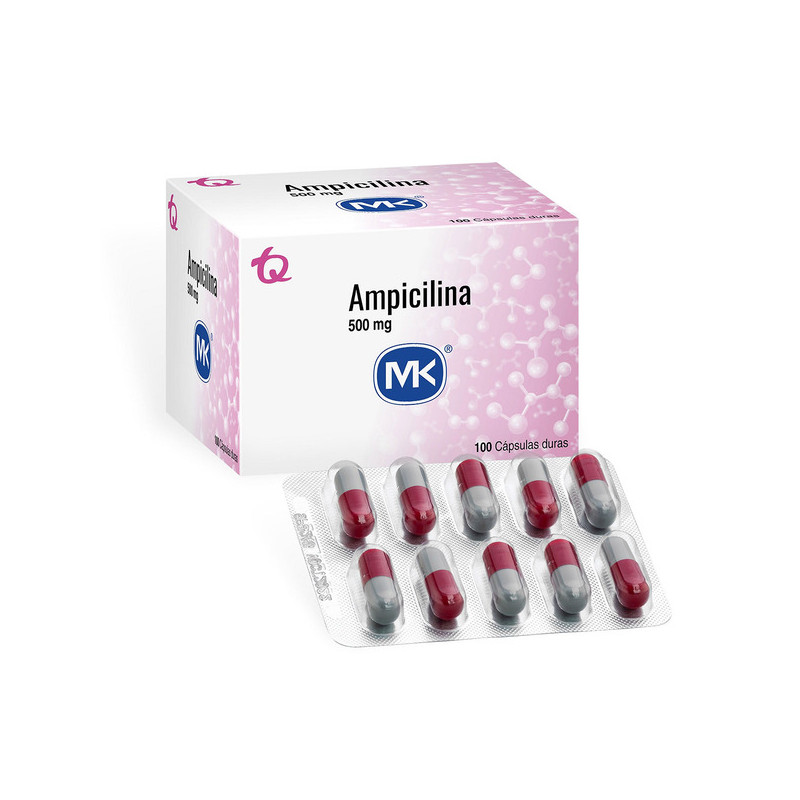 AMPICILINA 500 MG 100 CAPSULAS MK
