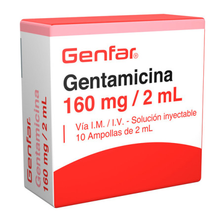 ( ) GENTAMICINA 160MG/2ML 10 AMP GF