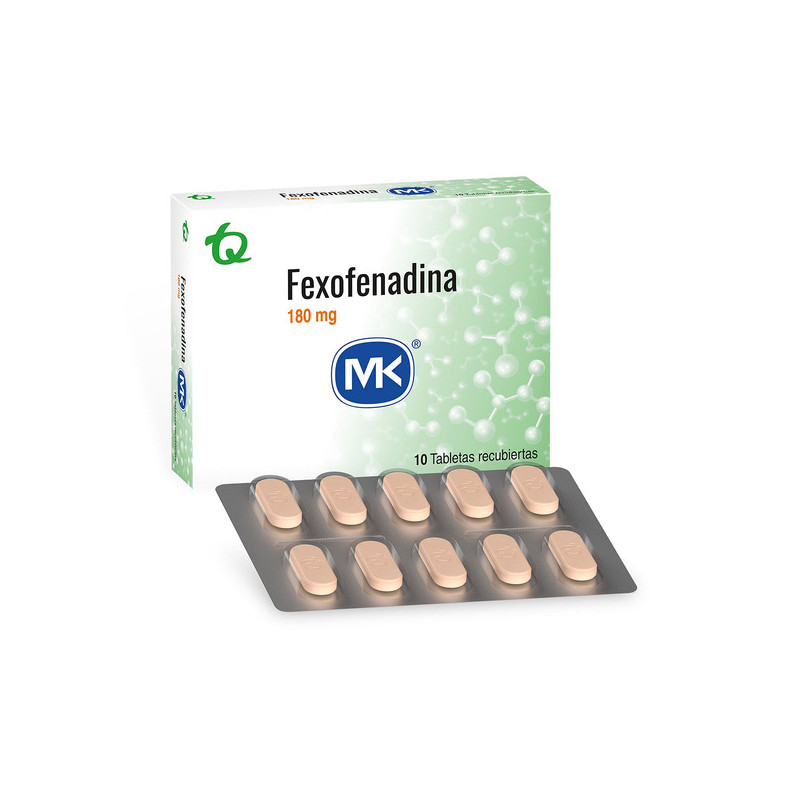 FEXOFENADINA 180 MG 10 TABLETAS MK
