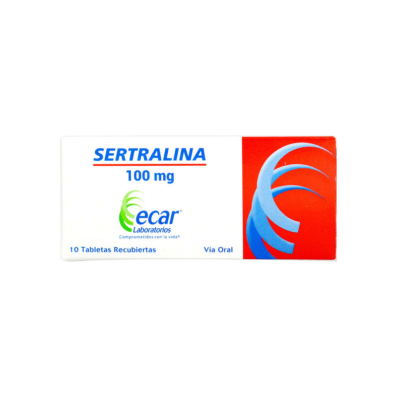 SERTRALINA 100 MG 10 TABLETAS REC ECAR
