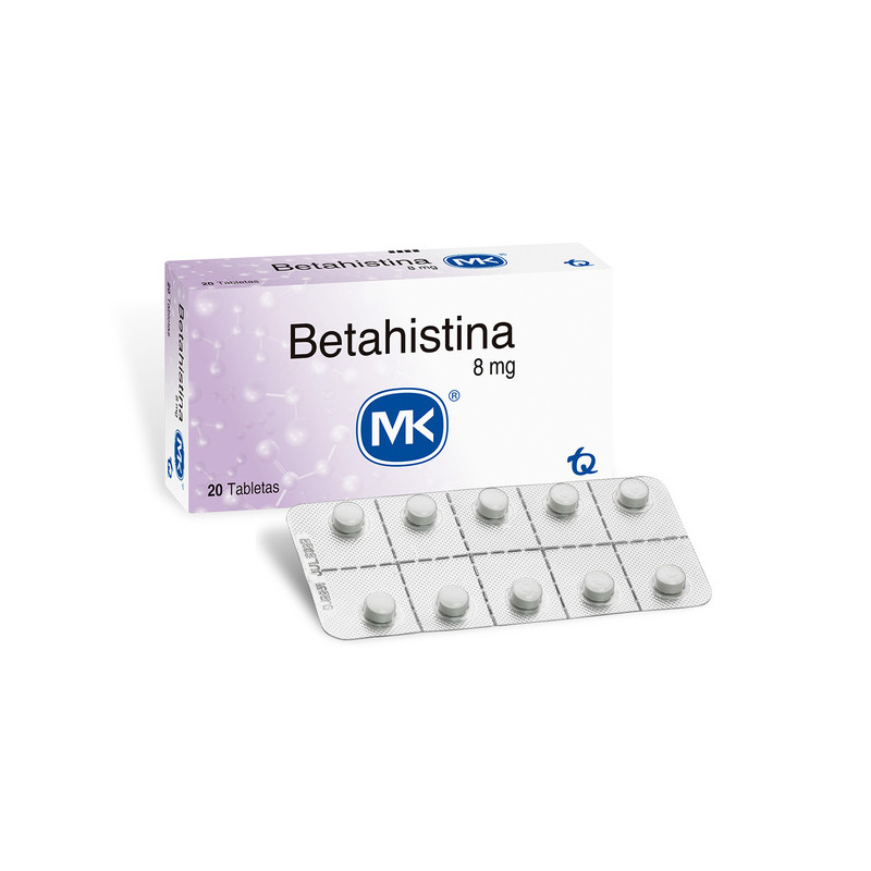 BETAHISTINA 8 MG 20 TABLETAS MK