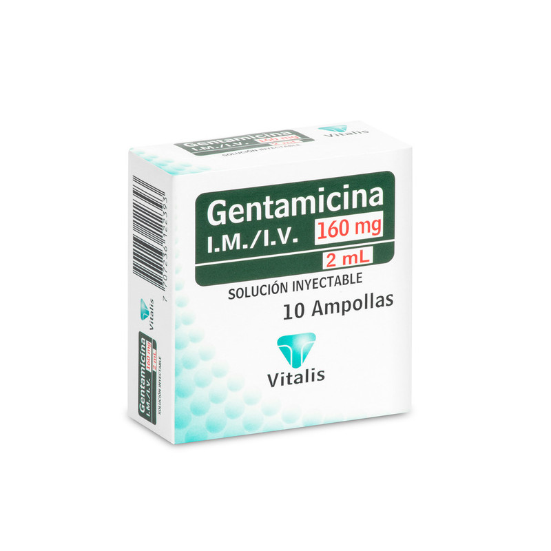 GENTAMICINA 160 MG/2 ML 10 AMPOLLAS VT
