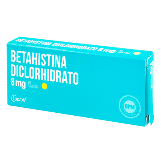 BETAHISTINA 8 MG 20 TABLETAS LP