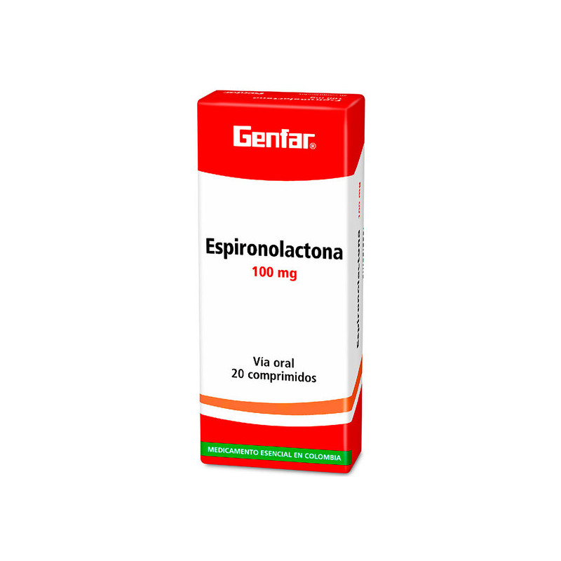( ) ESPIRONOLACTONA 100 MG 20 TABLETAS GF
