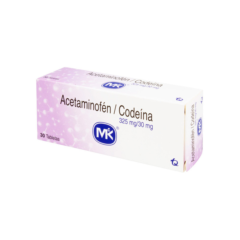 ACETAMINOFEN CODEINA 325/30MG 30 TBS MK