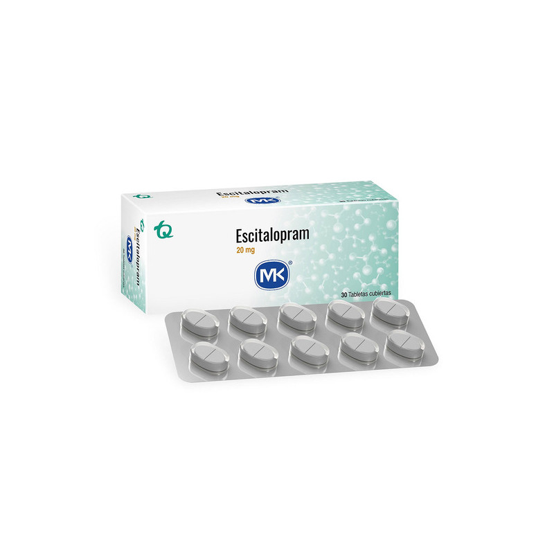 ESCITALOPRAM 20 MG 30 TBS REC MK