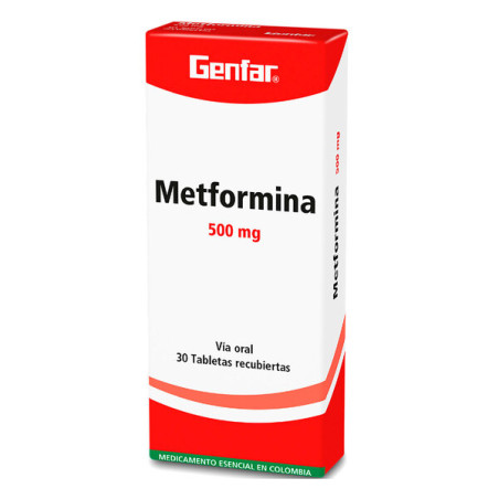( ) METFORMINA 500 MG 30 TABLETAS GF