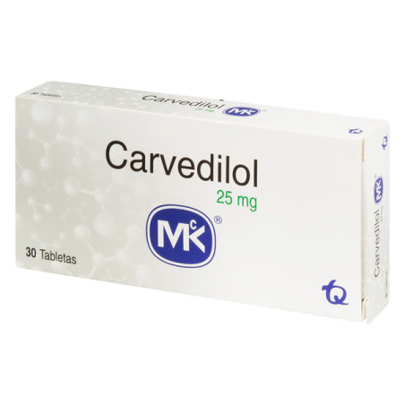 CARVEDILOL 25 MG 30 TABLETAS MK(P)35670