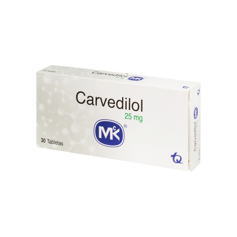 CARVEDILOL 25 MG 30 TABLETAS MK(P)35670