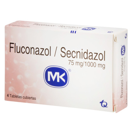 FLUCONAZOL 75 MG SECNIDAZOL 1 G 4 TBS MK