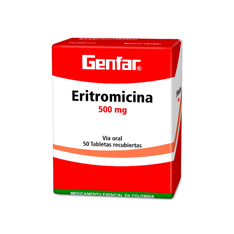 ( ) ERITROMICINA 500 MG 50 TABLETAS GF