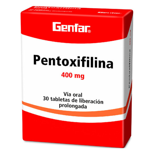 ( ) PENTOXIFILINA 400 MG 30 TABLETAS GF