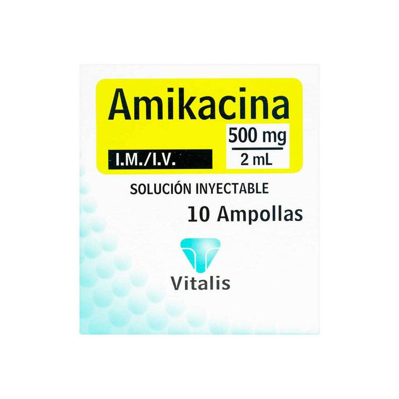 AMIKACINA 500 MG/2 ML 10 AMPOLLAS VT
