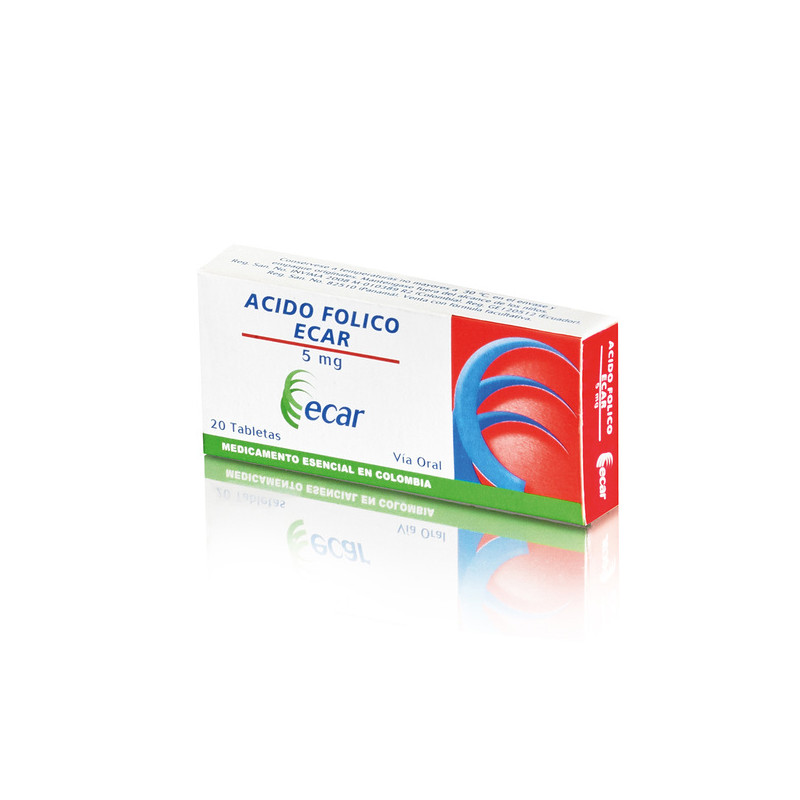 ACIDO FOLICO 5 MG 20 TABLETAS EC