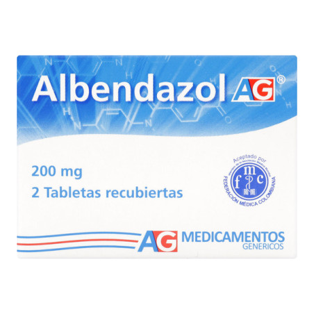 ALBENDAZOL 200 MG 2 TABLETAS AG