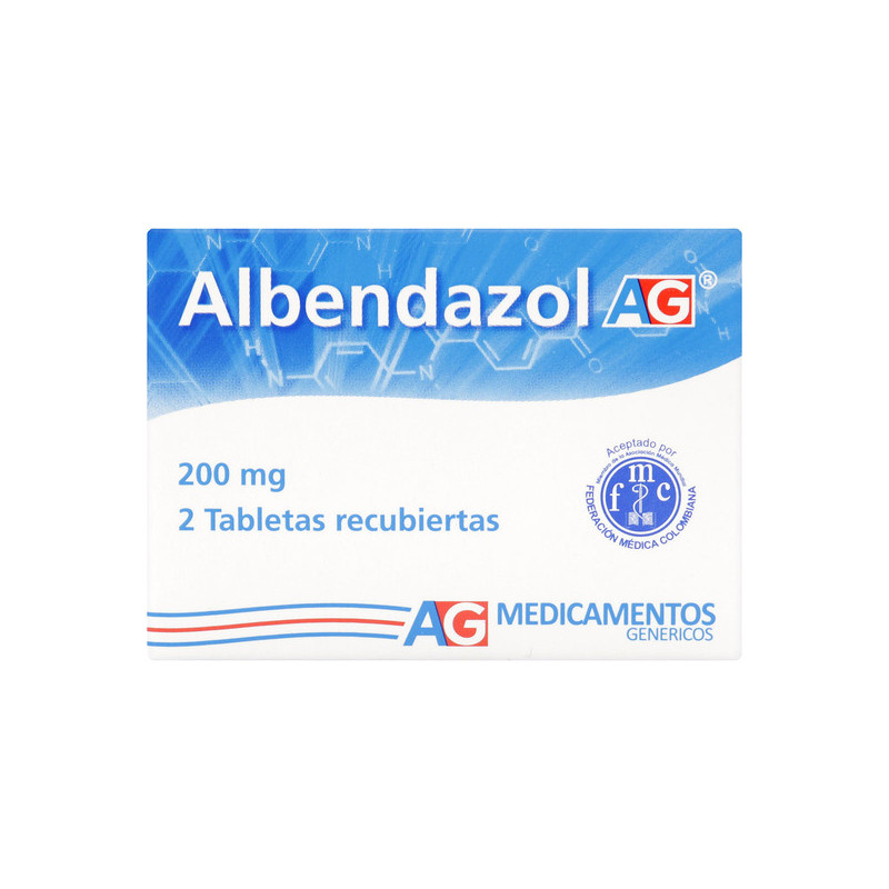 ALBENDAZOL 200 MG 2 TABLETAS AG