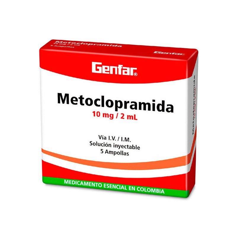 ( ) METOCLOPRAMIDA 10 MG 2 ML 5 AMPOLLAS GF