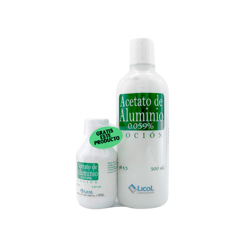 ACETATO DE ALUMINIO 500 ML GRATIS 120 ML