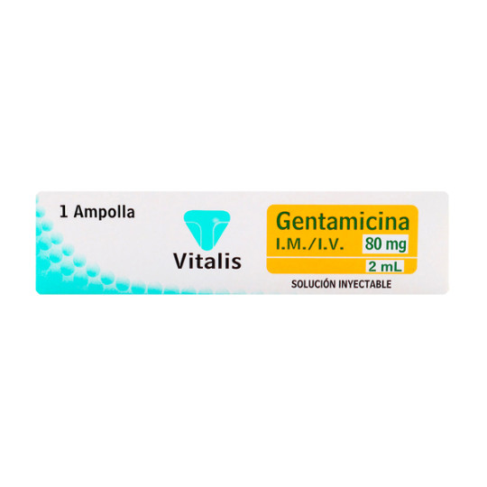 GENTAMICINA 80 MG/2ML 1 AMPOLLA VT