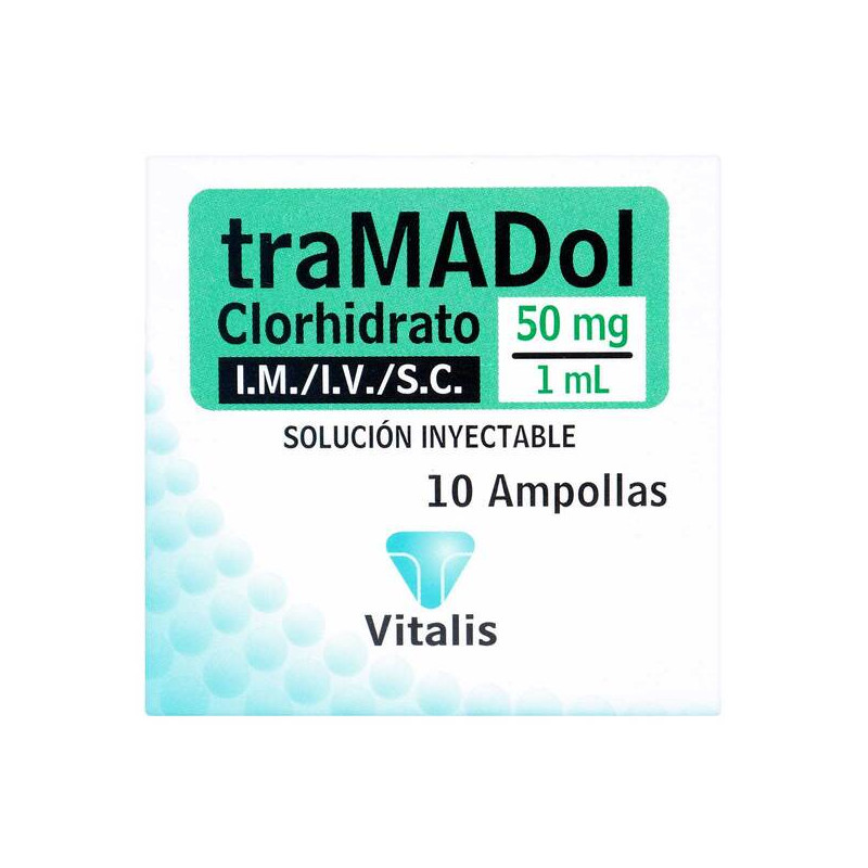 TRAMADOL 50MG/1ML 10 AMPOLLAS VT