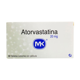 ATORVASTATINA 20 MG 30 TABLETAS MK (PAE)