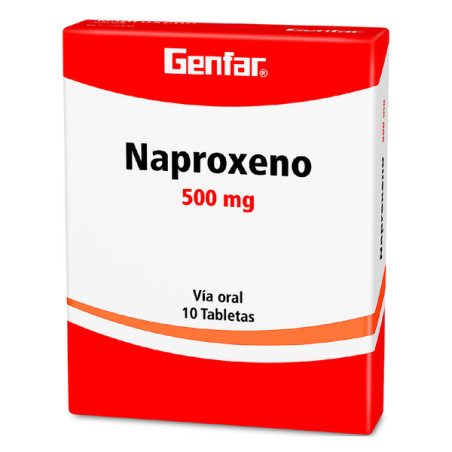 ( ) NAPROXENO 500 MG 10 TABLETAS GF