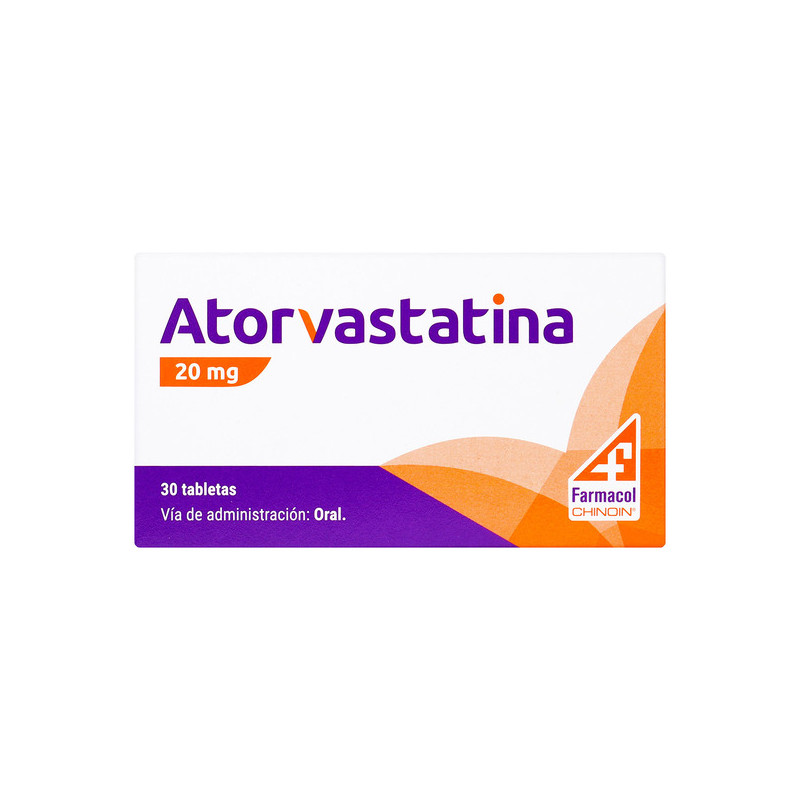ATORVASTATINA 20 MG 30 TABLETAS