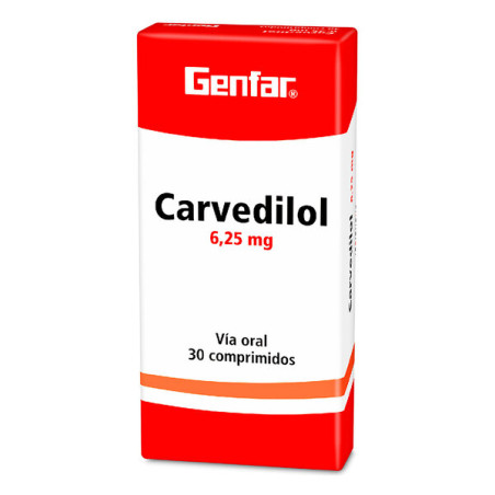 ( ) CARVEDILOL 6.25 MG 30 TABLETAS GF(M)7410