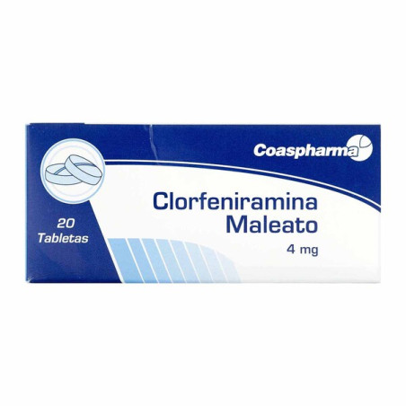 CLORFENIRAMINA 4 MG 20 TABLETAS                   