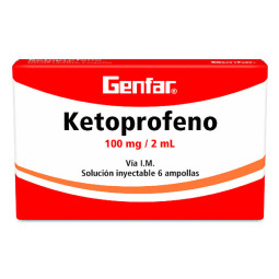 ( ) KETOPROFENO 100 MG 6 AMPOLLAS GF