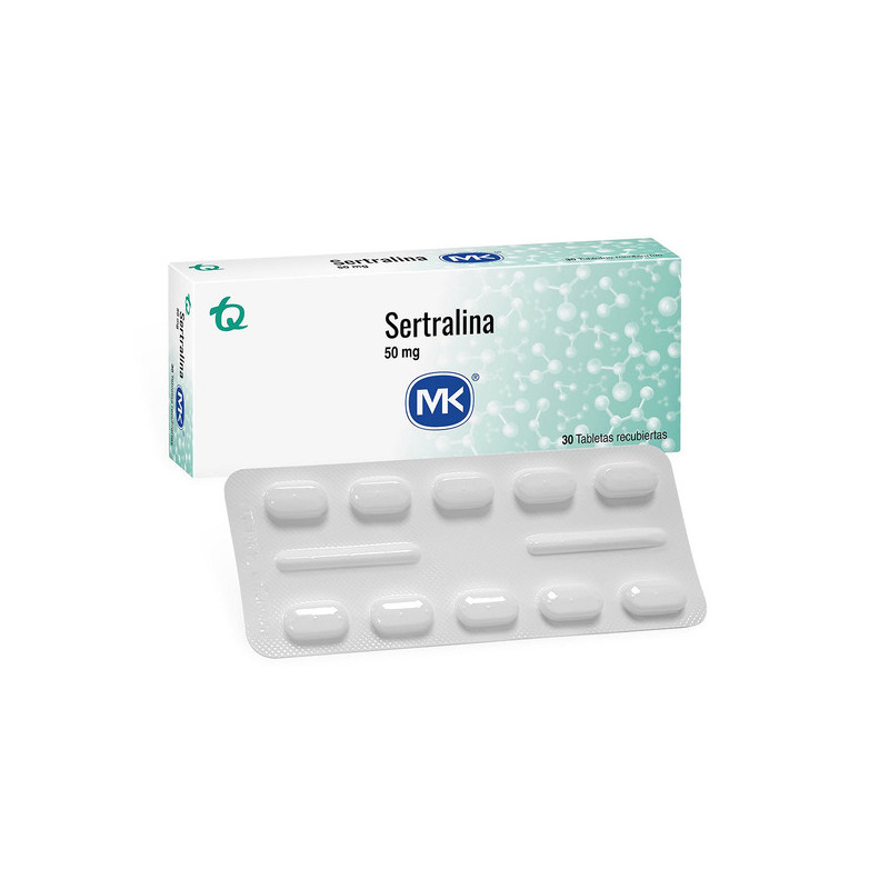 SERTRALINA 50 MG 30 TABLETAS MK(PAE)