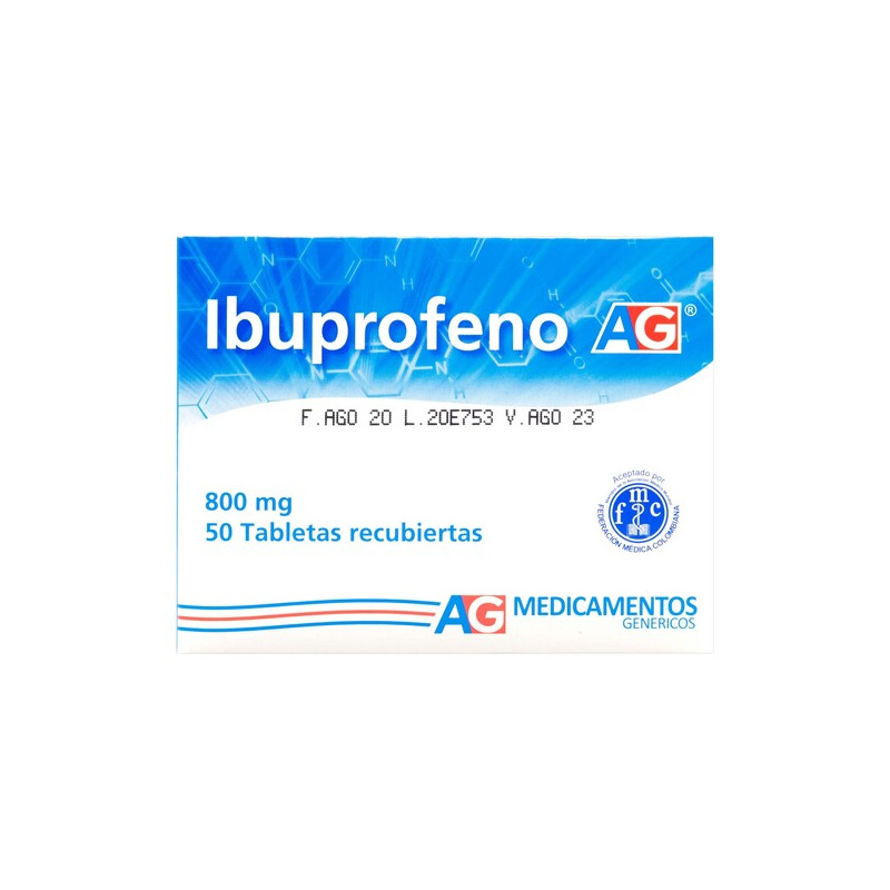 IBUPROFENO 800 MG 50 TABLETAS AG
