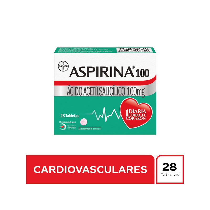ASPIRINA 100 MG 28 TBS