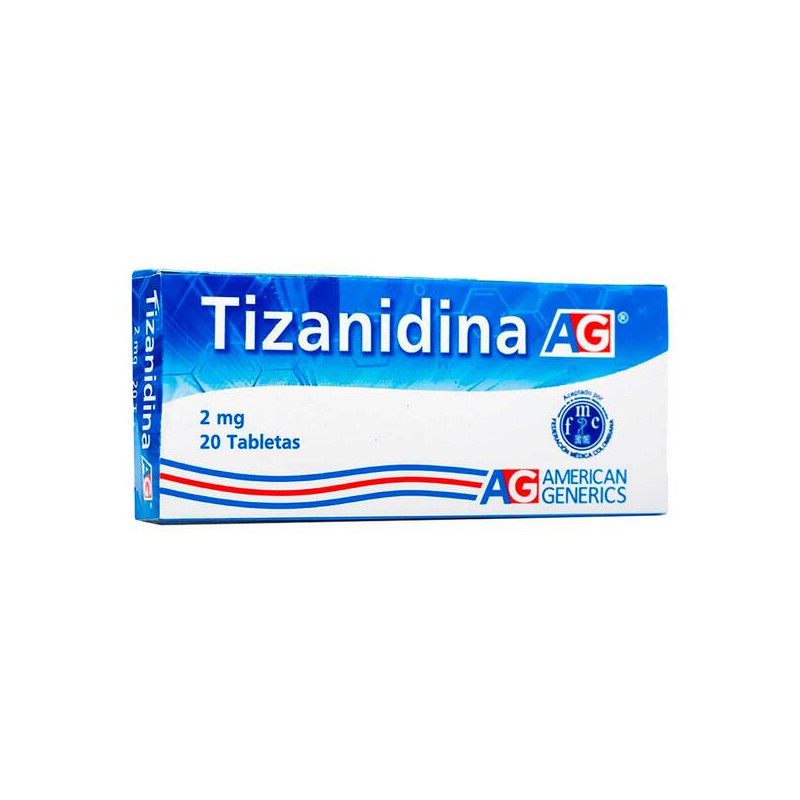 TIZANIDINA 2 MG 20 TABLETAS AG