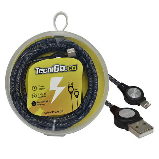 CABLE CARGADOR TECNIGO PARA IPHONE 3A