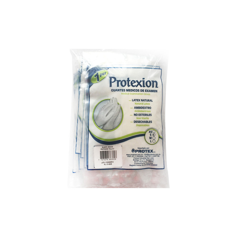GUANTE EXAMEN PROTEX ION 10 PARES T.S