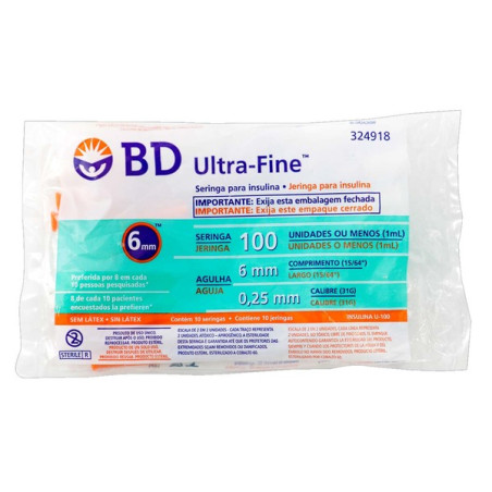 JERINGA BD INS.1ML 31GX6MM 10 UND