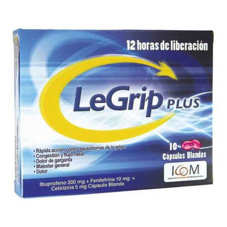 ( ) LEGRIP PLUS 10 CAP.BLAN ICOM                      
